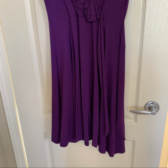 Purple, Cleo, Ruffled, Faux-Wrap Dress - Picture 3 of 6